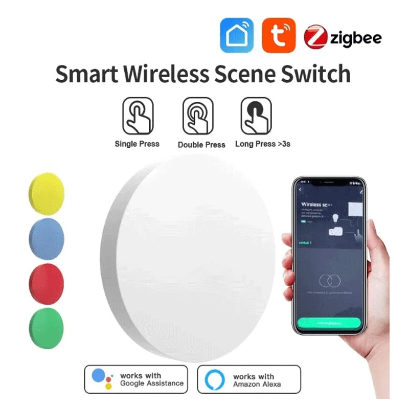 Smart Home Assistant - Tuya ZigBee Akıllı Kablosuz Düğme Sahne