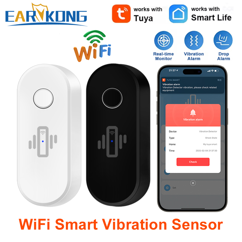 Door Window Sensor - Tuya WiFi Titreşim Dedektörü Cam Kırık