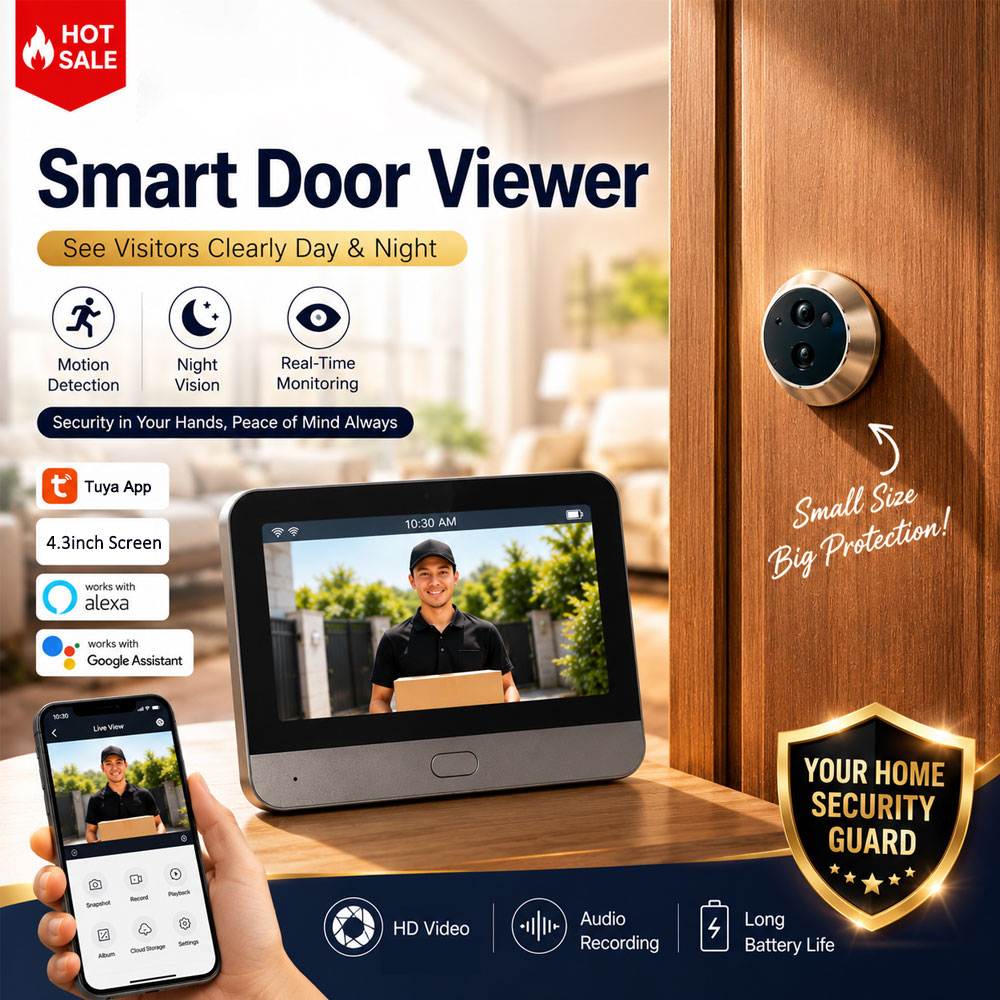Smart Home Video Doorphone Ezviz - Tuya Smart 5MP Kapı Gözetleme Kamerası,
