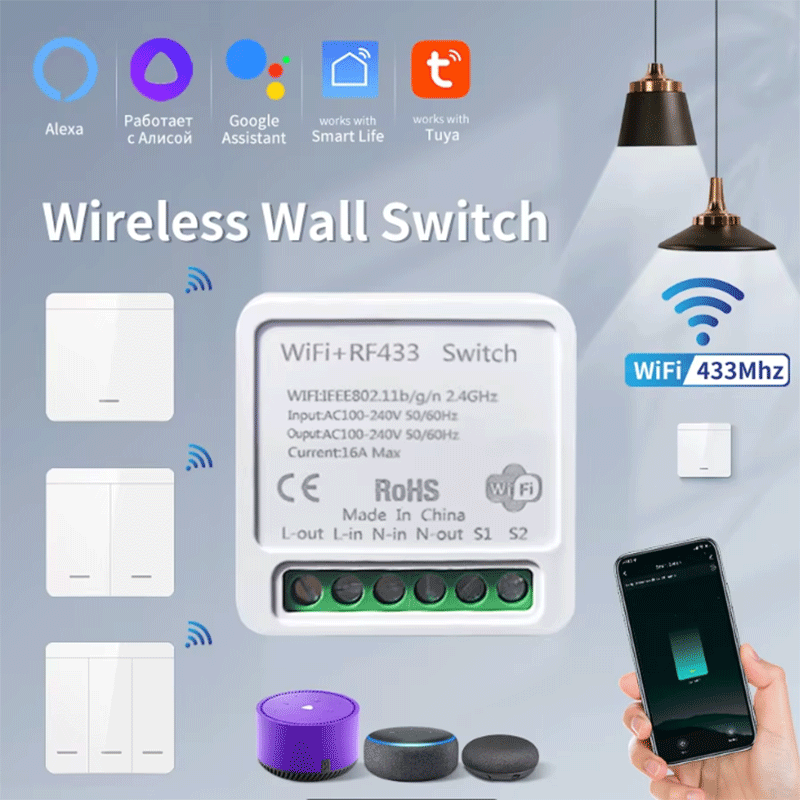 Smart Home Wiz - Tuya WiFi Akıllı Işık Anahtarı Akıllı
