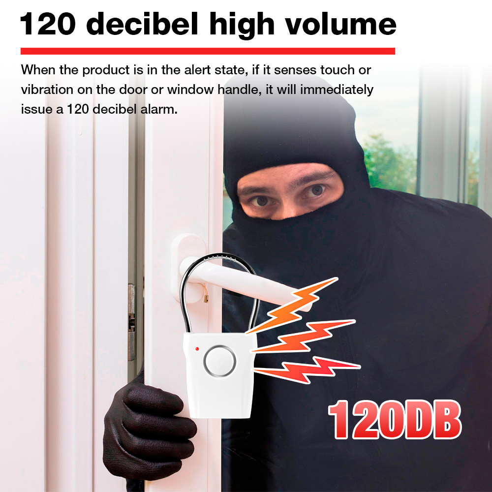 Door Window Sensor - Ayarlanabilir Ayarlı 120dB Kapı Kolu Alarmı