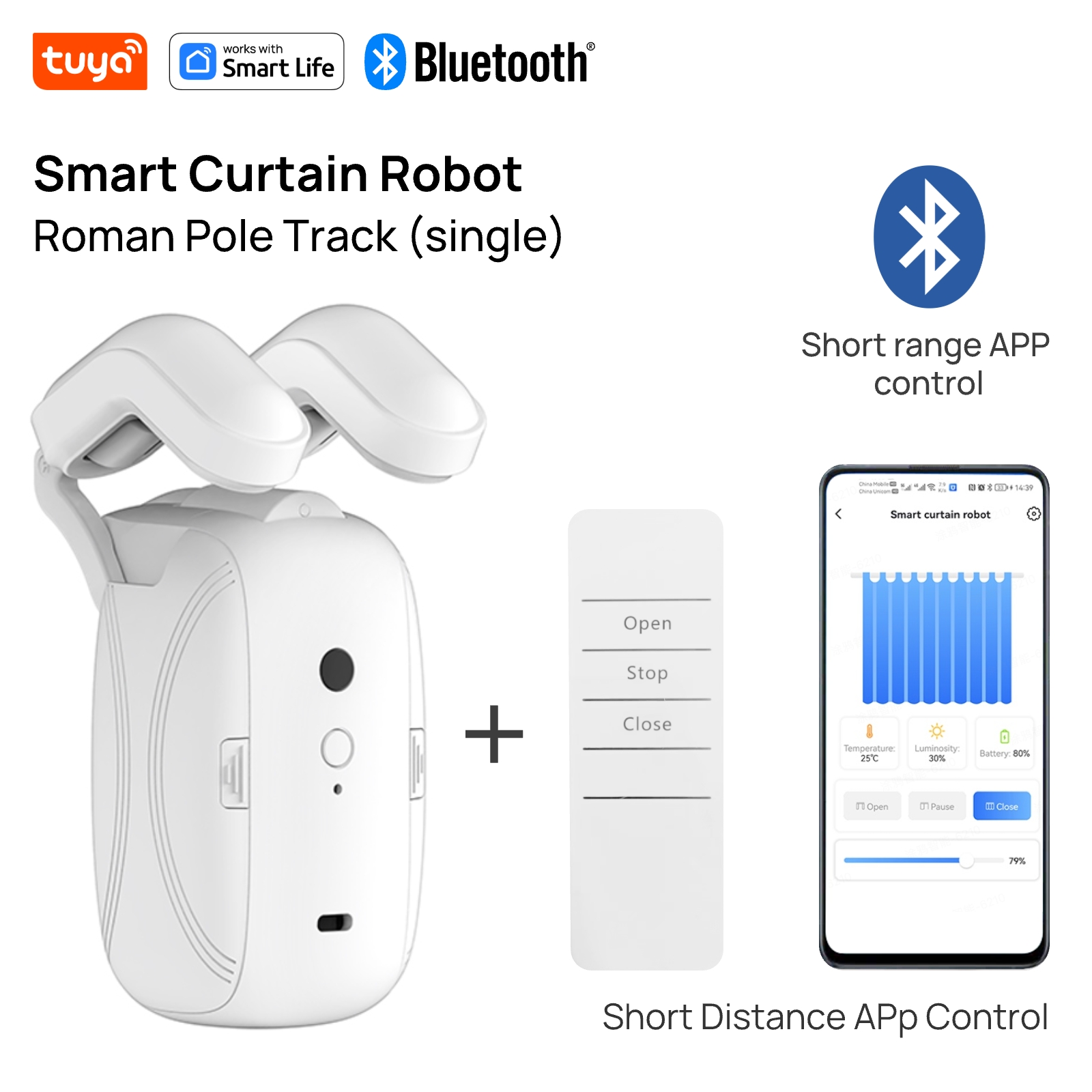 Smart Curtain Robot - Tuya Akıllı Perde Robotu (Roma Çubuklu
