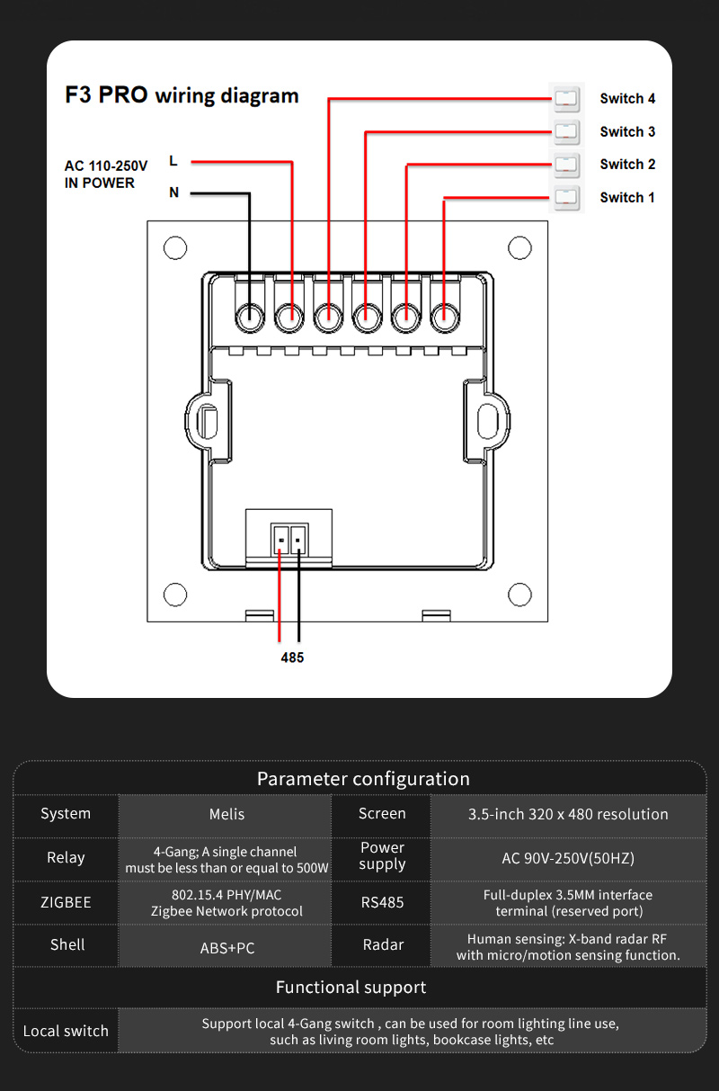 F3 Pro 3.5 İnç IPS Dokunmatik  - Smart Home Control Panel incelemesi ve fiyatı